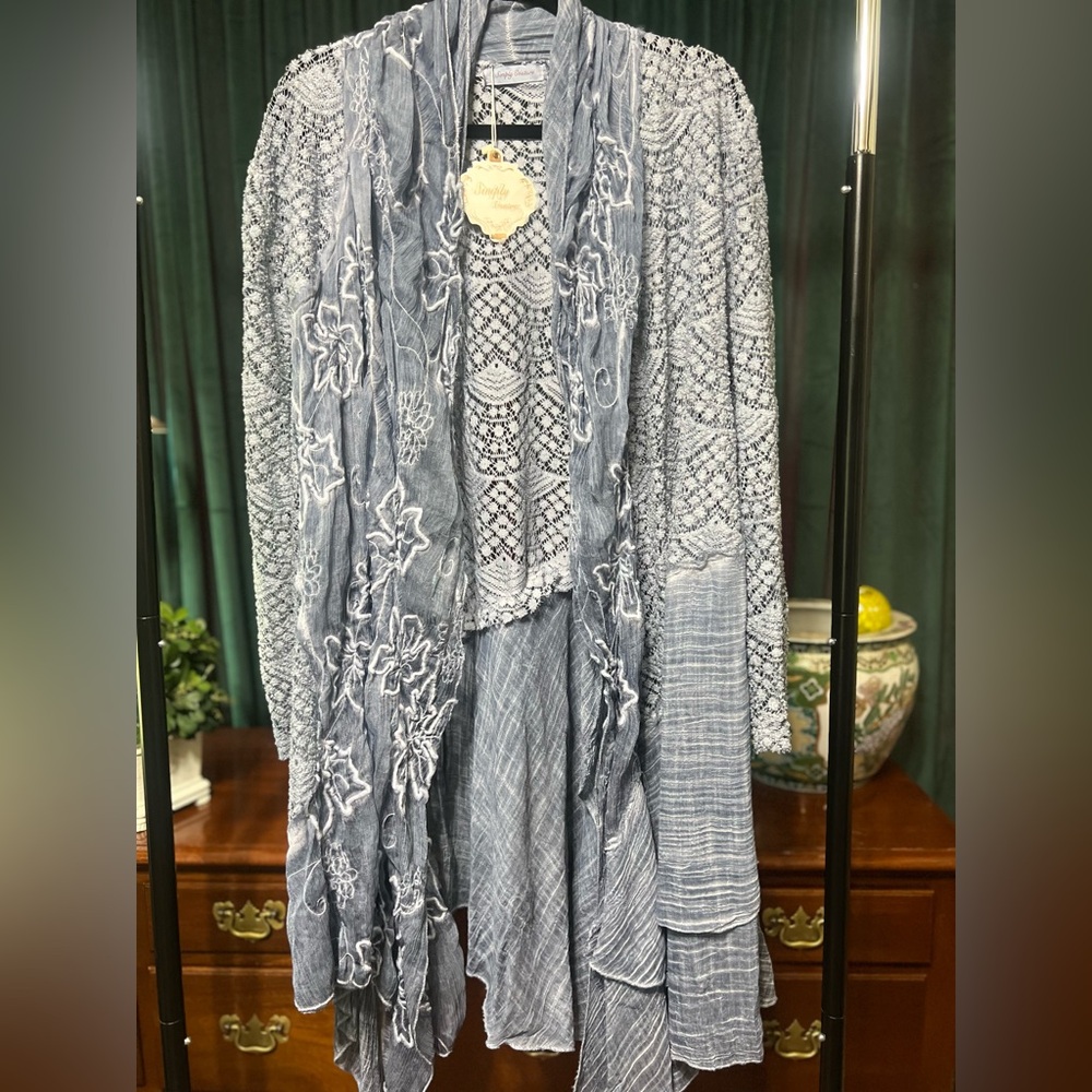 Simply Couture Blue Textured Cardigan